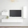 4-teiliges TV-Wohnzimmermöbelset aus weißem Holzwerkstoff von vidaXL, TV-Möbel - Ref: Foro24-3078676, Preis: 198,43 €, Rabatt: %
