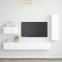 4-teiliges TV-Wohnzimmermöbelset aus weißem Holzwerkstoff von vidaXL, TV-Möbel - Ref: Foro24-3078676, Preis: 189,78 €, Rabatt: %