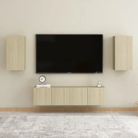 TV-Wände 4 Stück Spanplatte Sonoma-Eiche von vidaXL, TV-Möbel - Ref: Foro24-3078957, Preis: 132,91 €, Rabatt: %