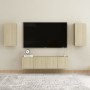 TV-Wände 4 Stück Spanplatte Sonoma-Eiche von vidaXL, TV-Möbel - Ref: Foro24-3078957, Preis: 132,06 €, Rabatt: %