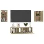 TV-Wände 4 Stück Spanplatte Sonoma-Eiche von vidaXL, TV-Möbel - Ref: Foro24-3078957, Preis: 132,91 €, Rabatt: %