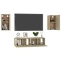 TV-Wände 4 Stück Spanplatte Sonoma-Eiche von vidaXL, TV-Möbel - Ref: Foro24-3078957, Preis: 132,06 €, Rabatt: %