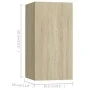 TV-Wände 4 Stück Spanplatte Sonoma-Eiche von vidaXL, TV-Möbel - Ref: Foro24-3078957, Preis: 132,91 €, Rabatt: %