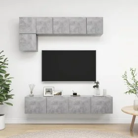 Set de muebles de salón 5 pzas madera ingeniería gris hormigón de vidaXL, Muebles TV - Ref: Foro24-3079113, Precio: 151,38 €,...