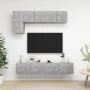 Set de muebles de salón 5 pzas madera ingeniería gris hormigón de vidaXL, Muebles TV - Ref: Foro24-3079113, Precio: 151,38 €,...