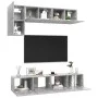 Set de muebles de salón 5 pzas madera ingeniería gris hormigón de vidaXL, Muebles TV - Ref: Foro24-3079113, Precio: 151,38 €,...