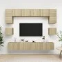 Muebles de pared de TV 8 pzas aglomerado color roble Sonoma de vidaXL, Muebles TV - Ref: Foro24-3079007, Precio: 272,47 €, De...