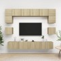 TV-Hängeschränke 8 Stück eichenfarbige Spanplatte Sonoma von vidaXL, TV-Möbel - Ref: Foro24-3079007, Preis: 265,05 €, Rabatt: %
