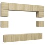 TV-Hängeschränke 8 Stück eichenfarbige Spanplatte Sonoma von vidaXL, TV-Möbel - Ref: Foro24-3079007, Preis: 265,05 €, Rabatt: %