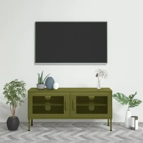 Olivgrüner TV-Schrank 105x35x50 cm aus Stahl von vidaXL, TV-Möbel - Ref: Foro24-336234, Preis: 139,46 €, Rabatt: %