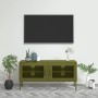 Olivgrüner TV-Schrank 105x35x50 cm aus Stahl von vidaXL, TV-Möbel - Ref: Foro24-336234, Preis: 132,18 €, Rabatt: %