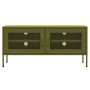 Mueble de TV verde oliva 105x35x50 cm acero de vidaXL, Muebles TV - Ref: Foro24-336234, Precio: 132,46 €, Descuento: %