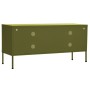 Mueble de TV verde oliva 105x35x50 cm acero de vidaXL, Muebles TV - Ref: Foro24-336234, Precio: 132,46 €, Descuento: %