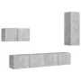 TV-Lounge-Möbel-Set 4-teilig Holztechnik grau Beton von vidaXL, TV-Möbel - Ref: Foro24-3079098, Preis: 142,55 €, Rabatt: %