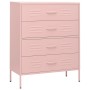 Armario de cajones de acero rosa 80x35x101,5 cm de vidaXL, Cajoneras - Ref: Foro24-336202, Precio: 178,86 €, Descuento: %