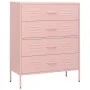 Pink steel drawer cabinet 80x35x101.5 cm by vidaXL, Drawers - Ref: Foro24-336202, Price: 176,89 €, Discount: %