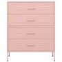 Armario de cajones de acero rosa 80x35x101,5 cm de vidaXL, Cajoneras - Ref: Foro24-336202, Precio: 178,86 €, Descuento: %