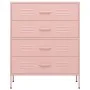 Pink steel drawer cabinet 80x35x101.5 cm by vidaXL, Drawers - Ref: Foro24-336202, Price: 176,89 €, Discount: %