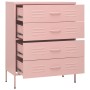 Armario de cajones de acero rosa 80x35x101,5 cm de vidaXL, Cajoneras - Ref: Foro24-336202, Precio: 178,86 €, Descuento: %