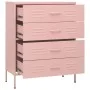 Pink steel drawer cabinet 80x35x101.5 cm by vidaXL, Drawers - Ref: Foro24-336202, Price: 176,89 €, Discount: %