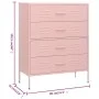 Pink steel drawer cabinet 80x35x101.5 cm by vidaXL, Drawers - Ref: Foro24-336202, Price: 176,89 €, Discount: %
