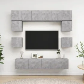 TV-Wohnzimmermöbel-Set, 8-teilig, Betongrau, Holzwerkstoff von vidaXL, TV-Möbel - Ref: Foro24-3079111, Preis: 237,78 €, Rabat...