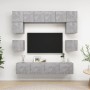 Set muebles de salón TV 8 pzas madera ingeniería gris hormigón de vidaXL, Muebles TV - Ref: Foro24-3079111, Precio: 231,13 €,...