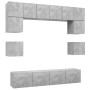 Set muebles de salón TV 8 pzas madera ingeniería gris hormigón de vidaXL, Muebles TV - Ref: Foro24-3079111, Precio: 231,13 €,...