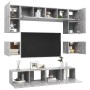 Set muebles de salón TV 8 pzas madera ingeniería gris hormigón de vidaXL, Muebles TV - Ref: Foro24-3079111, Precio: 231,13 €,...