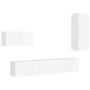 Set de muebles de salón TV 4 piezas madera de ingeniería blanco de vidaXL, Muebles TV - Ref: Foro24-3078678, Precio: 164,51 €...