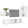 4-teiliges TV-Wohnzimmermöbelset aus weißem Holzwerkstoff von vidaXL, TV-Möbel - Ref: Foro24-3078678, Preis: 164,51 €, Rabatt: %
