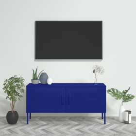 Marineblauer Stahl-TV-Ständer 105x35x50 cm von vidaXL, TV-Möbel - Ref: Foro24-336226, Preis: 157,07 €, Rabatt: %