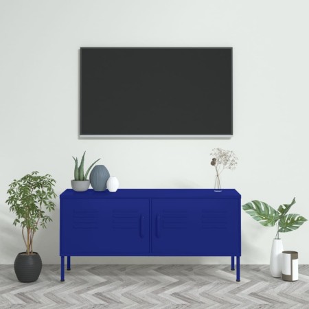 Marineblauer Stahl-TV-Ständer 105x35x50 cm von vidaXL, TV-Möbel - Ref: Foro24-336226, Preis: 167,33 €, Rabatt: %