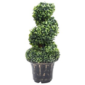 Planta espiral de Boj artificial con macetero verde 59 cm