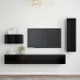 4-teiliges TV-Schrankset aus schwarzer Spanplatte von vidaXL, TV-Möbel - Ref: Foro24-3078781, Preis: 213,90 €, Rabatt: %