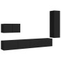 Juego de mueble para TV de 4 piezas aglomerado negro de vidaXL, Muebles TV - Ref: Foro24-3078781, Precio: 224,30 €, Descuento: %
