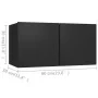 4-teiliges TV-Schrankset aus schwarzer Spanplatte von vidaXL, TV-Möbel - Ref: Foro24-3078781, Preis: 213,90 €, Rabatt: %
