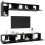 5-teiliges TV-Wohnzimmermöbelset aus schwarzem Holzwerkstoff von vidaXL, TV-Möbel - Ref: Foro24-3078799, Preis: 252,51 €, Rab...