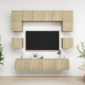 Juego de muebles de salón 8 piezas roble Sonoma de vidaXL, Muebles TV - Ref: Foro24-3079006, Precio: 247,31 €, Descuento: %