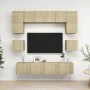 8-teiliges Wohnzimmermöbelset aus Sonoma-Eiche von vidaXL, TV-Möbel - Ref: Foro24-3079006, Preis: 252,97 €, Rabatt: %