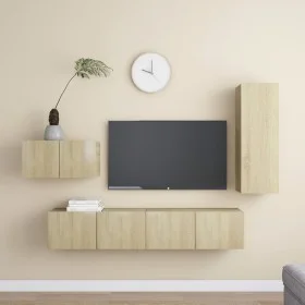 Wohnzimmer-TV-Möbelset, 4-teilig, Holzwerkstoff, Sonoma-Eiche von vidaXL, TV-Möbel - Ref: Foro24-3078993, Preis: 157,81 €, Ra...