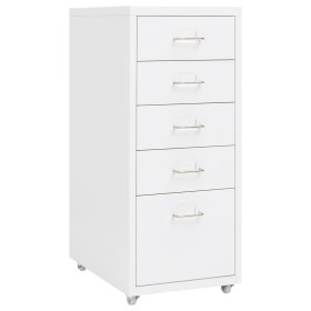 Mobiler Aktenschrank aus weißem Metall, 28 x 41 x 69 cm von vidaXL, Aktenschränke - Ref: Foro24-335913, Preis: 81,00 €, Rabat...