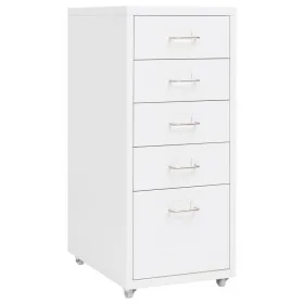 White metal mobile filing cabinet 28x41x69 cm by vidaXL, Filing cabinets - Ref: Foro24-335913, Price: 86,71 €, Discount: %