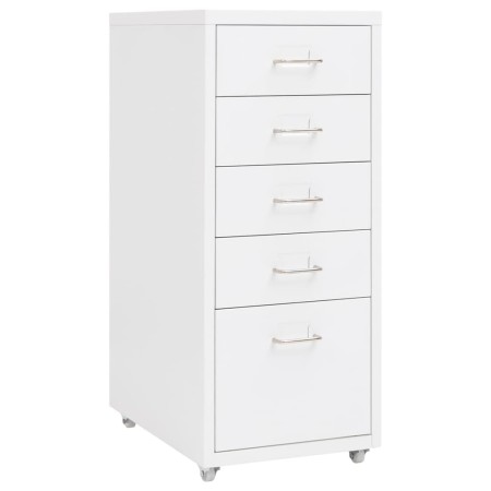Mobiler Aktenschrank aus weißem Metall, 28 x 41 x 69 cm von vidaXL, Aktenschränke - Ref: Foro24-335913, Preis: 81,00 €, Rabat...