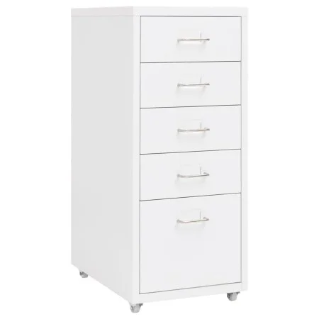 White metal mobile filing cabinet 28x41x69 cm by vidaXL, Filing cabinets - Ref: Foro24-335913, Price: 86,71 €, Discount: %