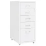 White metal mobile filing cabinet 28x41x69 cm by vidaXL, Filing cabinets - Ref: Foro24-335913, Price: 86,71 €, Discount: %