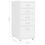 Mobiler Aktenschrank aus weißem Metall, 28 x 41 x 69 cm von vidaXL, Aktenschränke - Ref: Foro24-335913, Preis: 81,00 €, Rabat...