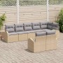 Conjunto de sofá de jardín 8 pcs 289 x 124 x 85 cm Poliratán