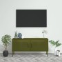 Olivgrüner TV-Schrank aus Stahl, 105 x 35 x 50 cm von vidaXL, TV-Möbel - Ref: Foro24-336225, Preis: 134,90 €, Rabatt: %