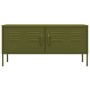 Mueble para TV de acero verde oliva 105x35x50 cm de vidaXL, Muebles TV - Ref: Foro24-336225, Precio: 134,81 €, Descuento: %